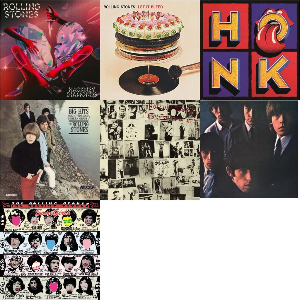 Rolling Stones No.2 (180G) & Big Hits (High Tide Green Grass LP Vinyl) & Let It Bleed (50Th Anniversary Edition) & Hackney Diamonds & Exile On Main Street (2LP) & Some Girls & Honk (Translucent Red Vinyl/2LP)