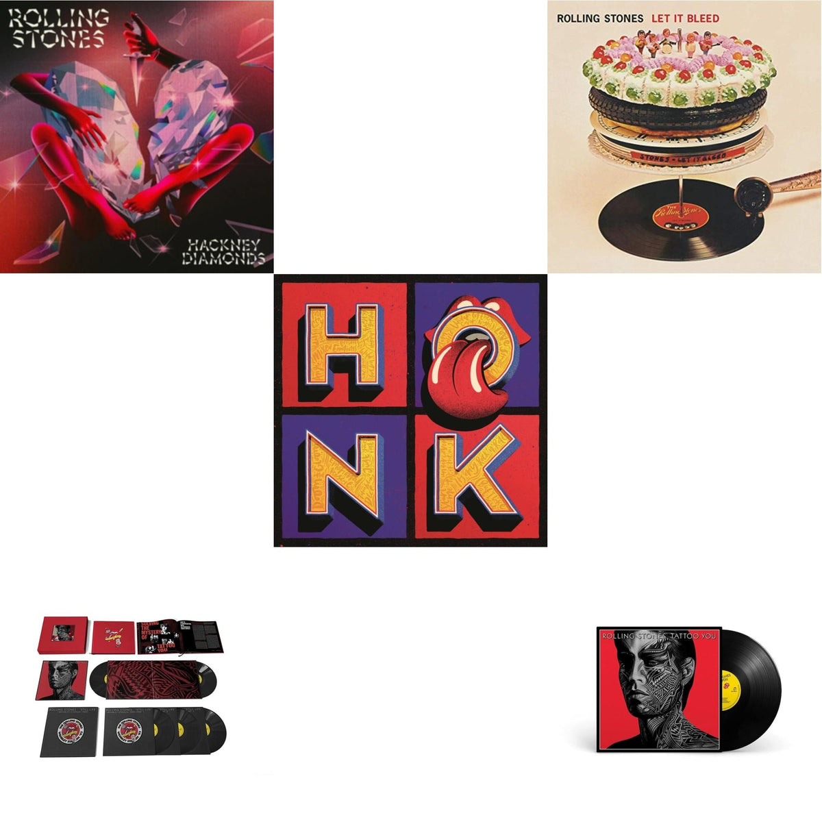 Let It Bleed (50Th Anniversary Edition) & Tattoo You (2021 Remaster) & Tattoo You (2021 Remaster/5LP Box Set) & Hackney Diamonds & Honk (Translucent Red Vinyl/2LP)