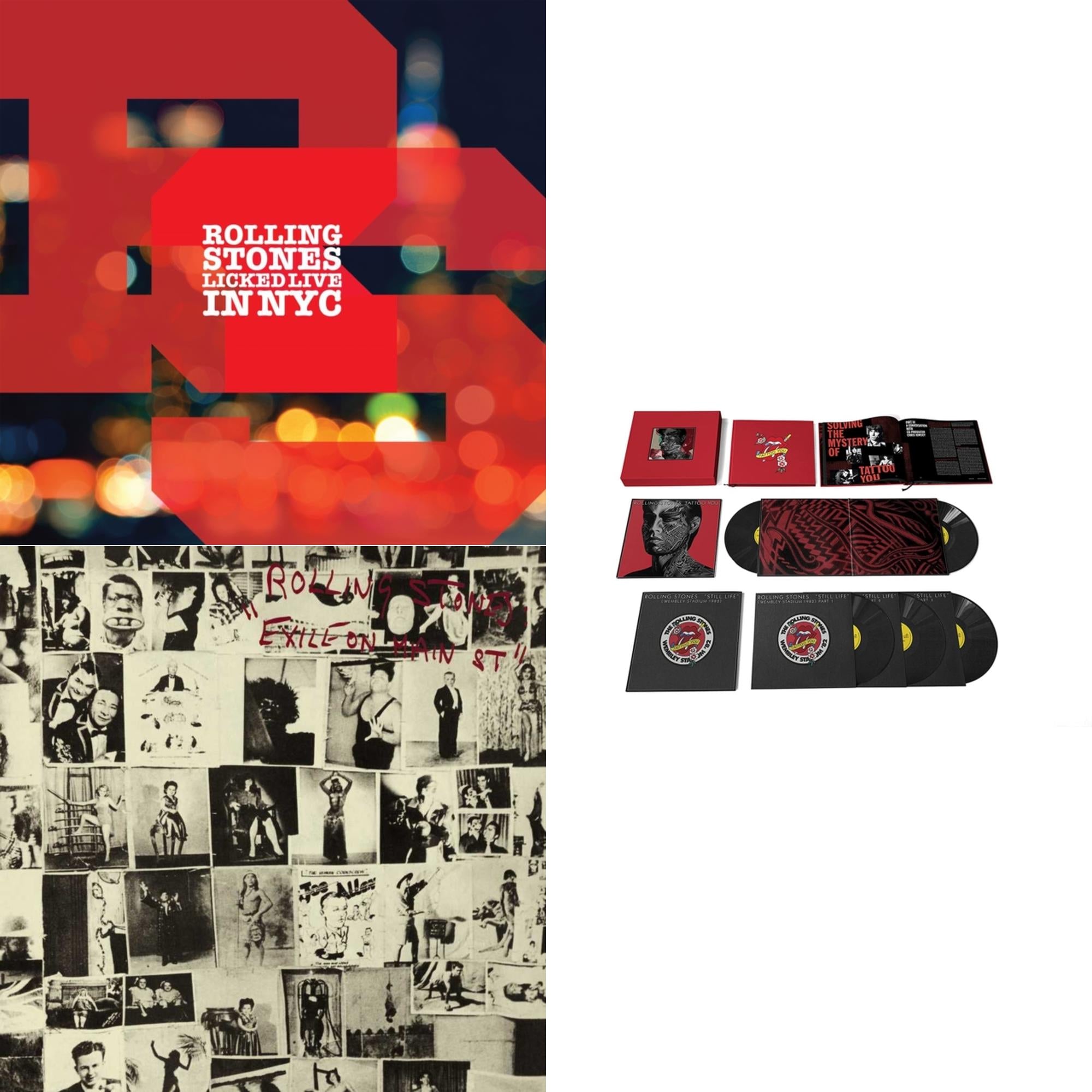 Tattoo You (2021 Remaster/5LP Box Set) & Licked Live In Nyc (White Vinyl/3LP) & Exile On Main Street (2LP)
