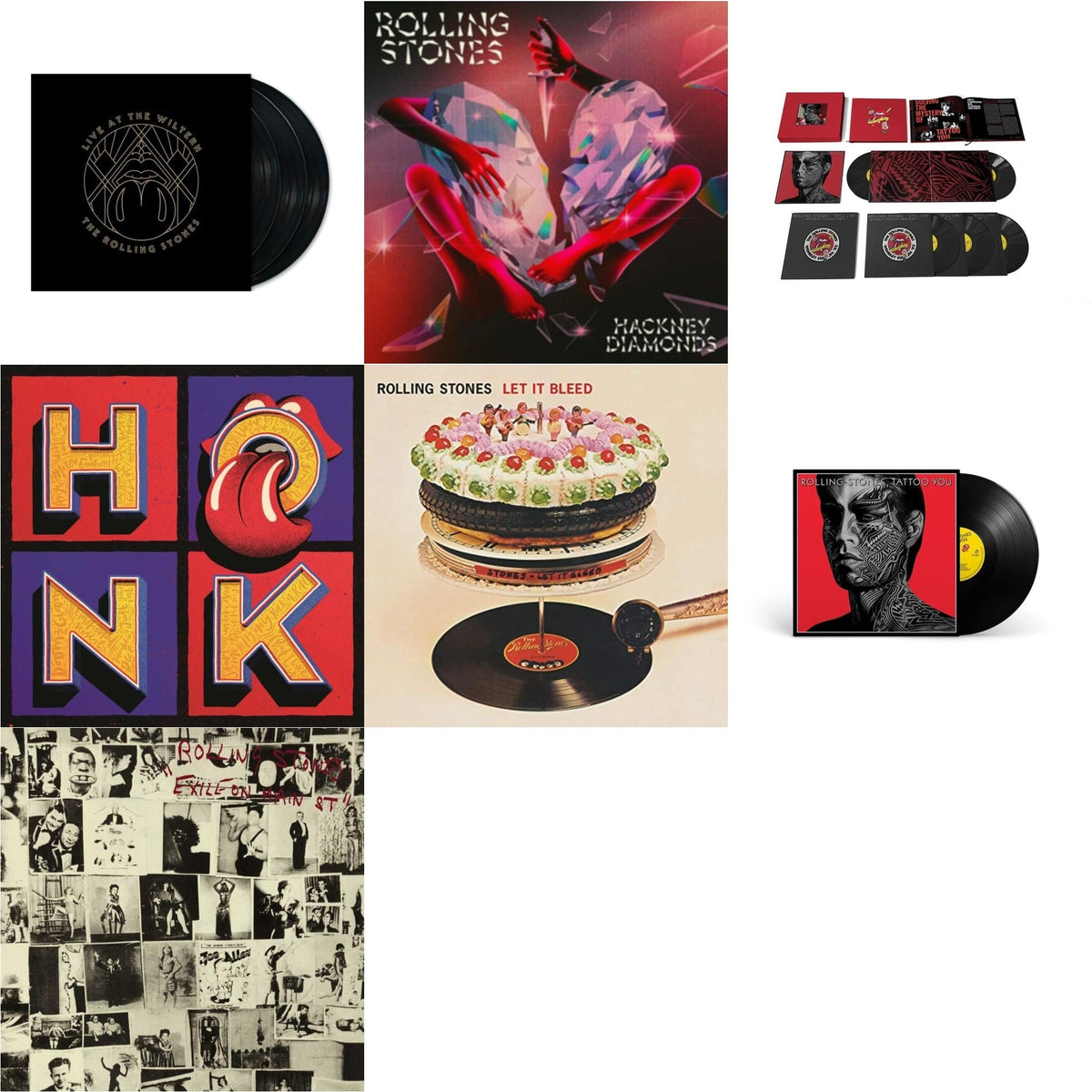 Let It Bleed (50Th Anniversary Edition) & Tattoo You (2021 Remaster) & Tattoo You (2021 Remaster/5LP Box Set) & Hackney Diamonds & Live At The Wiltern (3LP) & Exile On Main Street (2LP) & Honk (Translucent Red Vinyl/2LP)