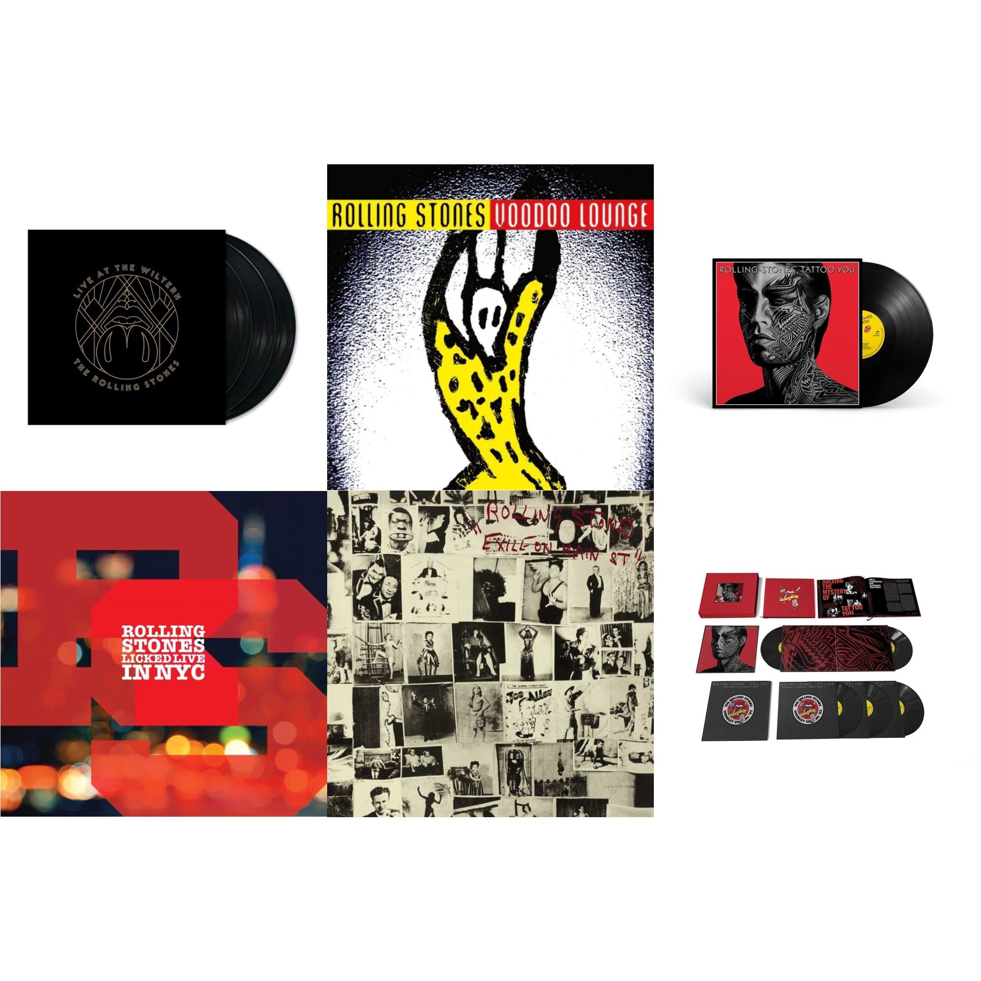Tattoo You (2021 Remaster) & Tattoo You (2021 Remaster/5LP Box Set) & Licked Live In Nyc (White Vinyl/3LP) & Live At The Wiltern (3LP) & Voodoo Lounge (30Th Anniversary) (Red/Yellow Vinyl/2LP) & Exile On Main Street (2LP)