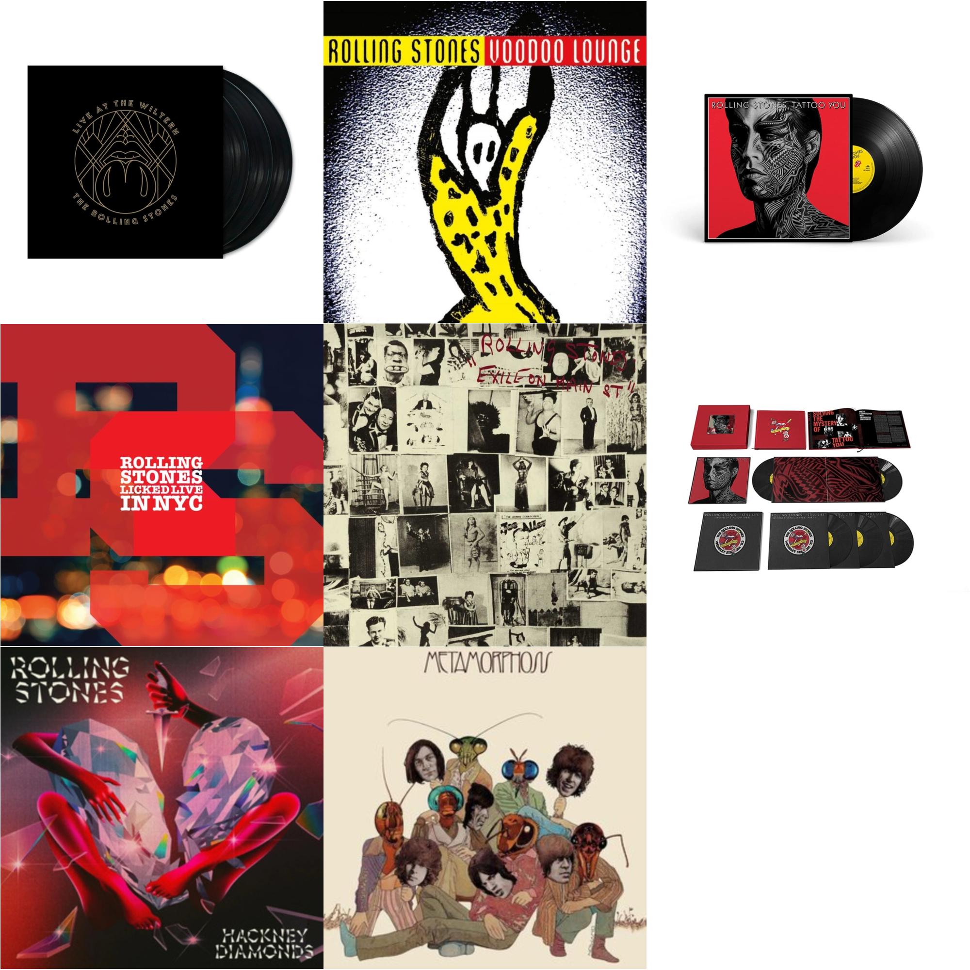 Rolling Stones - Metamorphosis & Tattoo You (2021 Remaster) & Tattoo You (2021 Remaster/5LP Box Set) & Licked Live In Nyc (White Vinyl/3LP) & Hackney Diamonds & Live At The Wiltern (3LP) & Voodoo Lounge (30Th Anniversary) (Red/Yellow Vinyl/2LP) &