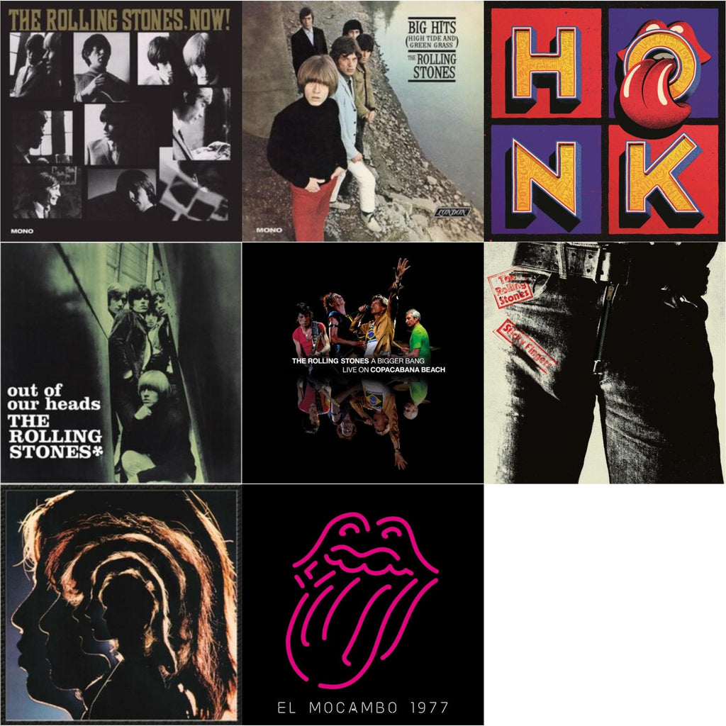 Rolling Stones - Out Of Our Heads (Uk) & Big Hits (High Tide Green Grass LP Vinyl) & Rolling Stones, Now! & Hot Rocks 1964-1971 (2LP) & Bigger Bang Live On Copacabana Beach (Multi Color Vinyl/3LP) & Live At The El Mocambo (4LP) & Sticky Fingers &