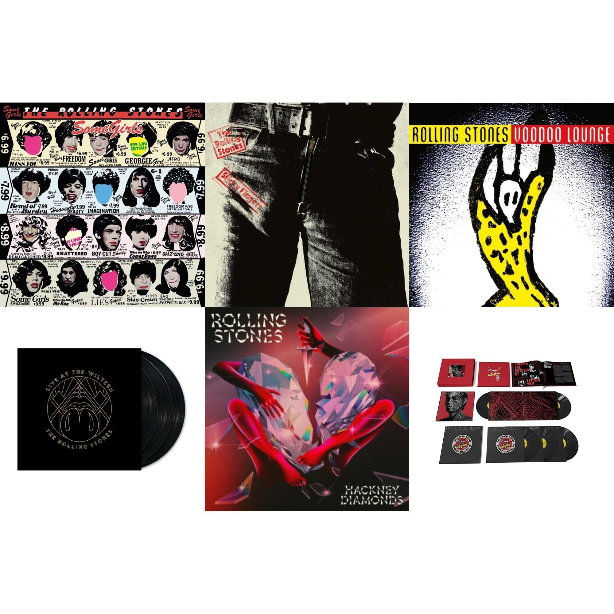 Tattoo You (2021 Remaster/5LP Box Set) & Hackney Diamonds & Live At The Wiltern (3LP) & Voodoo Lounge (30Th Anniversary) (Red/Yellow Vinyl/2LP) & Sticky Fingers & Some Girls