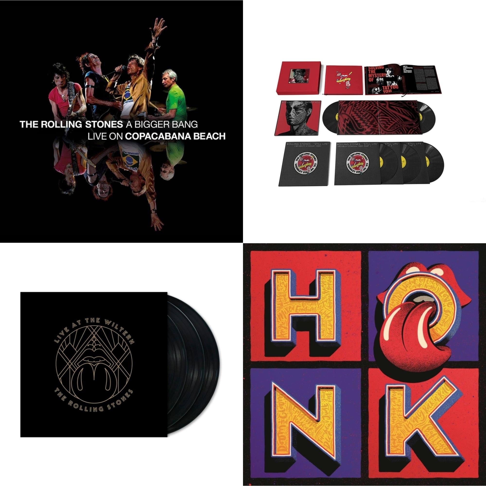 Bigger Bang Live On Copacabana Beach (Multi Color Vinyl/3LP) & Tattoo You (2021 Remaster/5LP Box Set) & Live At The Wiltern (3LP) & Honk (Translucent Red Vinyl/2LP)