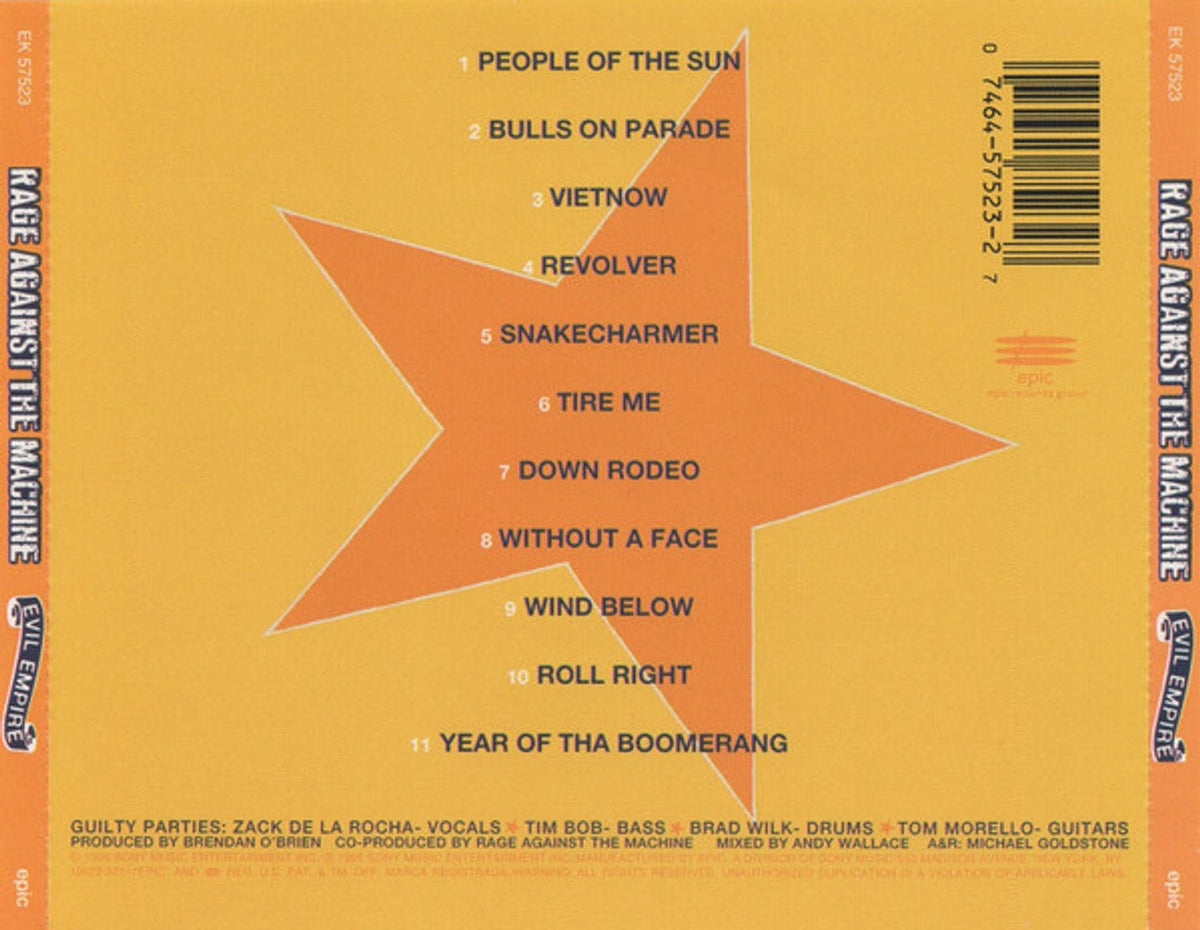 Rage Against The Machine – Evil Empire Music CD