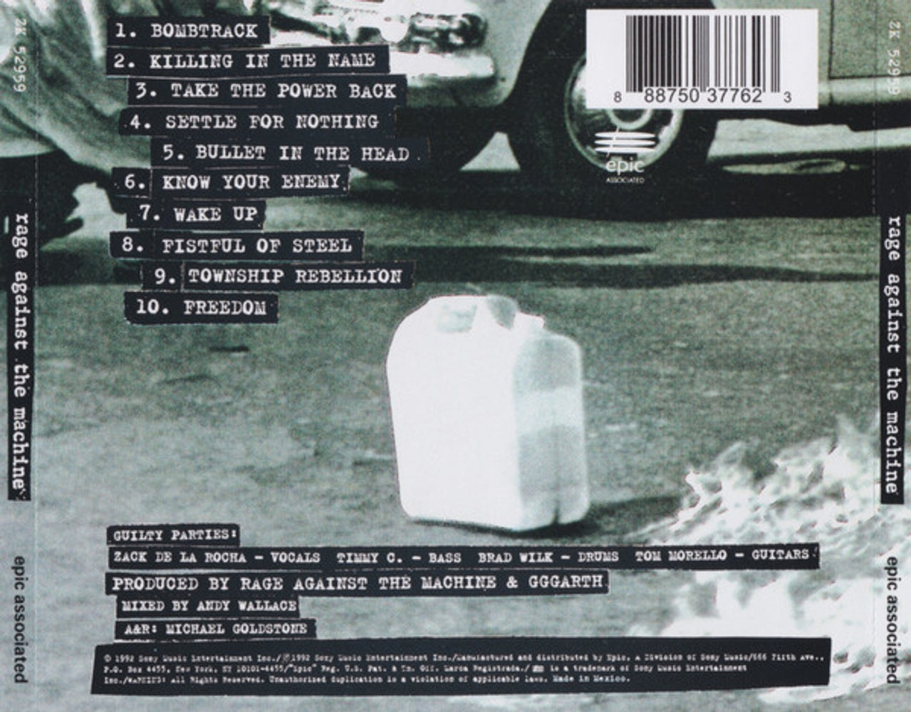Rage Against The Machine – Rage Against The Machine Music CD