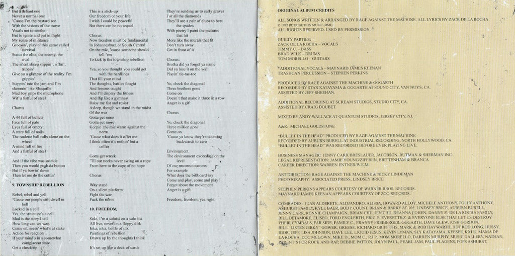 Rage Against The Machine – Rage Against The Machine XX Music CD