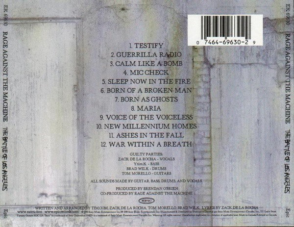 Rage Against The Machine – The Battle Of Los Angeles Music CD
