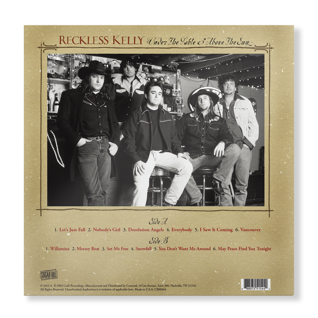 Reckless Kelly - Under The Table and Above The Sun (20th Anniversary) - LP (Black) Vinyl Record
