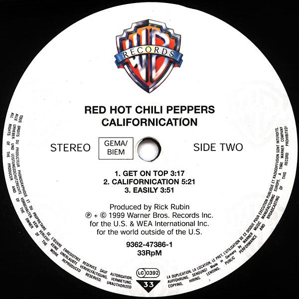 Red Hot Chili Peppers – Californication (180 Gram 2xLP Vinyl) Vinyl Record