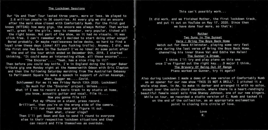 Roger Waters – The Lockdown Sessions Music CD