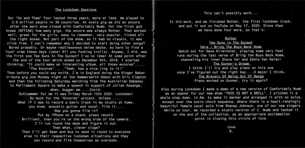 Roger Waters – The Lockdown Sessions Music CD