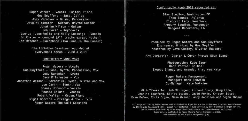 Roger Waters – The Lockdown Sessions Music CD