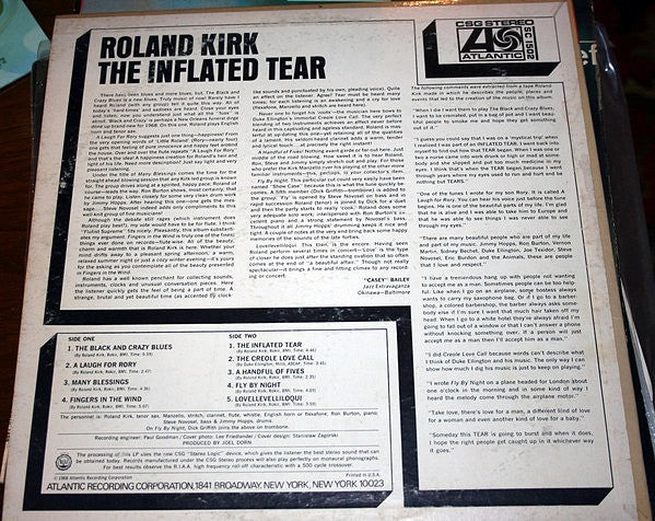 Roland Kirk – Inflated Tear (LP Vinyl) Vinyl Record