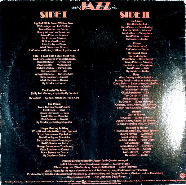 Ry Cooder – Jazz (LP Vinyl) Vinyl Record