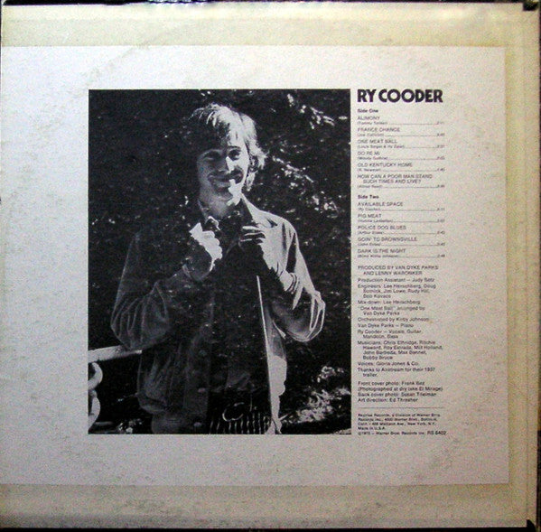 Ry Cooder – Ry Cooder (LP Vinyl) Vinyl Record