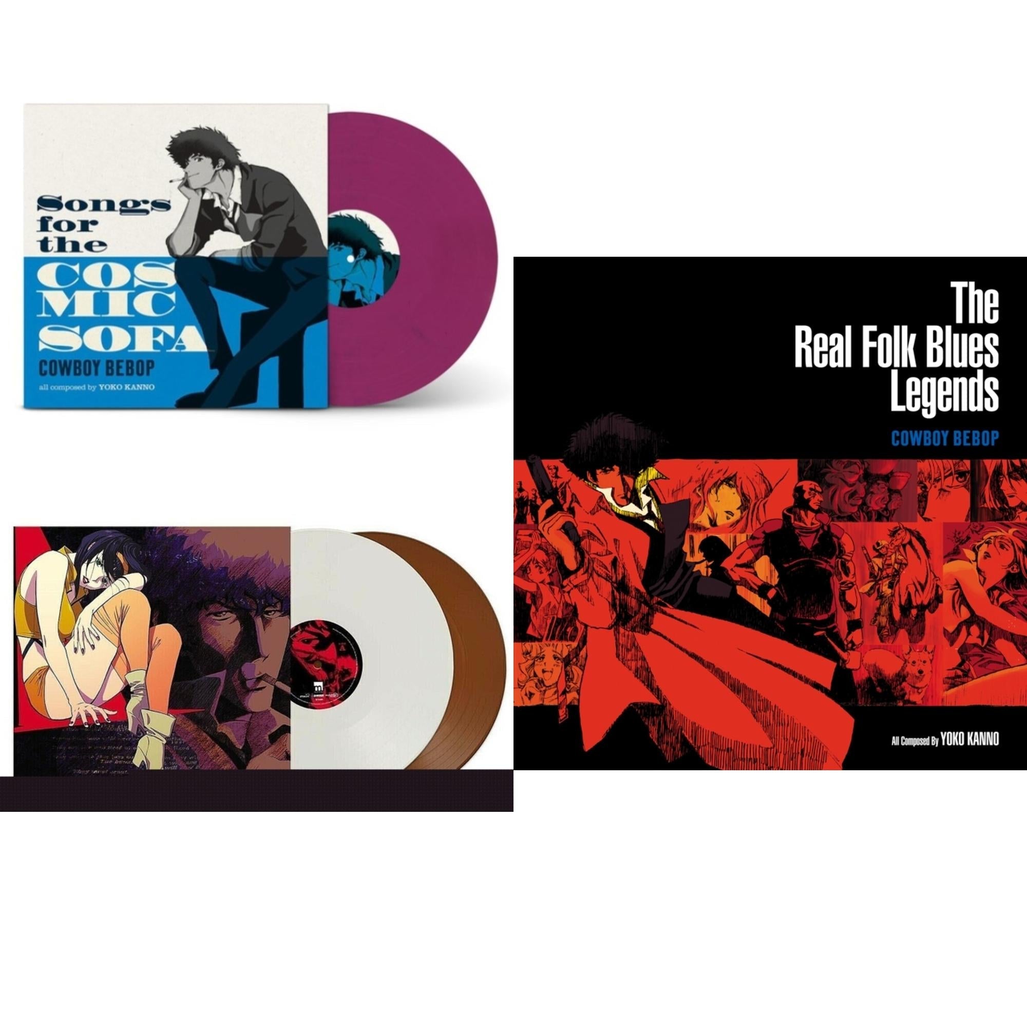 Seatbelts - Cowboy Bebop: Songs For The Cosmic Sofa & Cowboy Bebop Ost (Ein Variant) (2LP/1-Opaque White & Opaque Brown Vinyl) & Cowboy Bebop: The Real Folk Blues Legends (2LP/Red Vinyl)