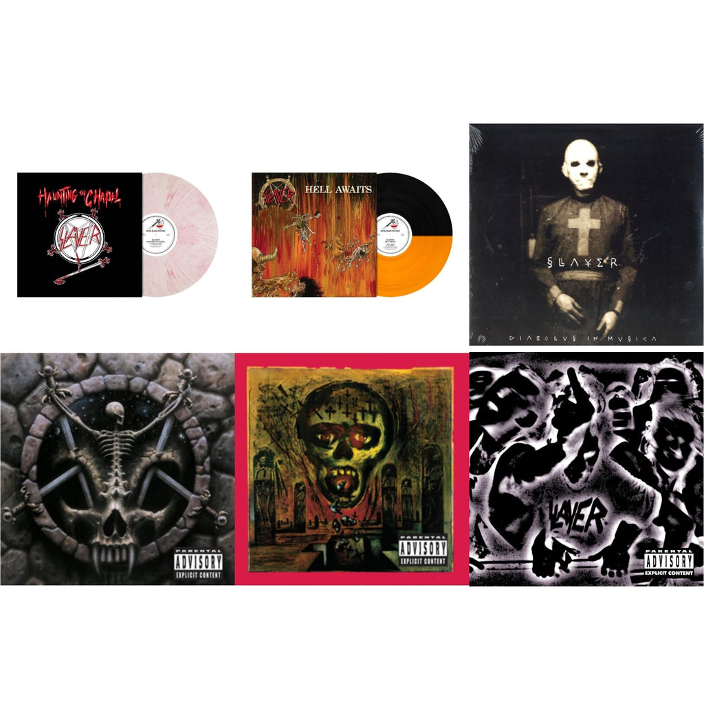Haunting The Chapel (Red & White Marbled LP Vinyl) & Hell Awaits (Transparent Orange & Black Split LP Vinyl) & Diabolus In Musica & Divine Intervention & Seasons In Abyss & Undisputed Attitude