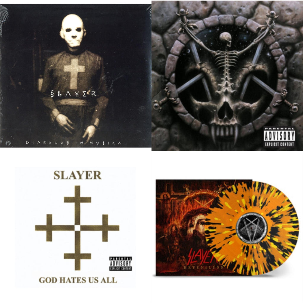 Slayer - Diabolus In Musica & Divine Intervention & God Hates Us All & Repentless (Trans Orange Yellow Black Splatter LP Vinyl)