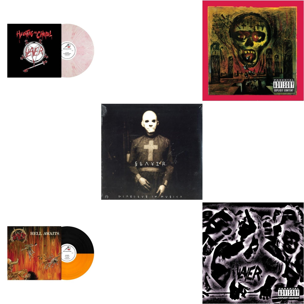 Haunting The Chapel (Red & White Marbled LP Vinyl) & Hell Awaits (Transparent Orange & Black Split LP Vinyl) & Diabolus In Musica & Seasons In Abyss & Undisputed Attitude