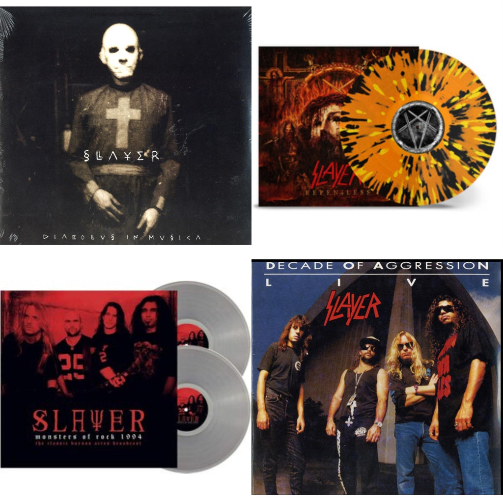 Slayer - Diabolus In Musica & Repentless (Trans Orange Yellow Black Splatter LP Vinyl) & Monsters Of Rock 1994 (2LP/140G/Clear Vinyl) & Live: Decade Of Aggression