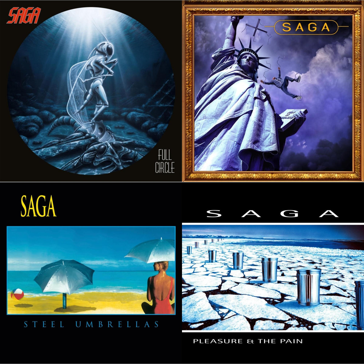 Saga - Full Circle (2021 Reissue) & Generation 13 (2LP) & Steel Umbrellas & Pleasure & The Pain