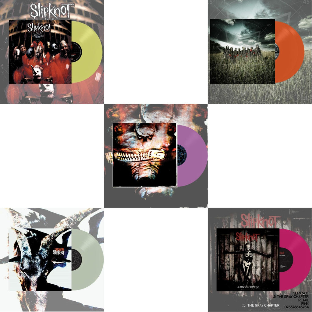 Slipknot (Lemon LP Vinyl) & Iowa (X) (2LP/Color Vinyl) & Volume 3: The Subliminal Verses (X) (Violet Vinyl/2LP) & All Hope Is Gone (Orange Vinyl/2LP) & .5: The Gray Chapter (X) (Pink Vinyl/2LP)