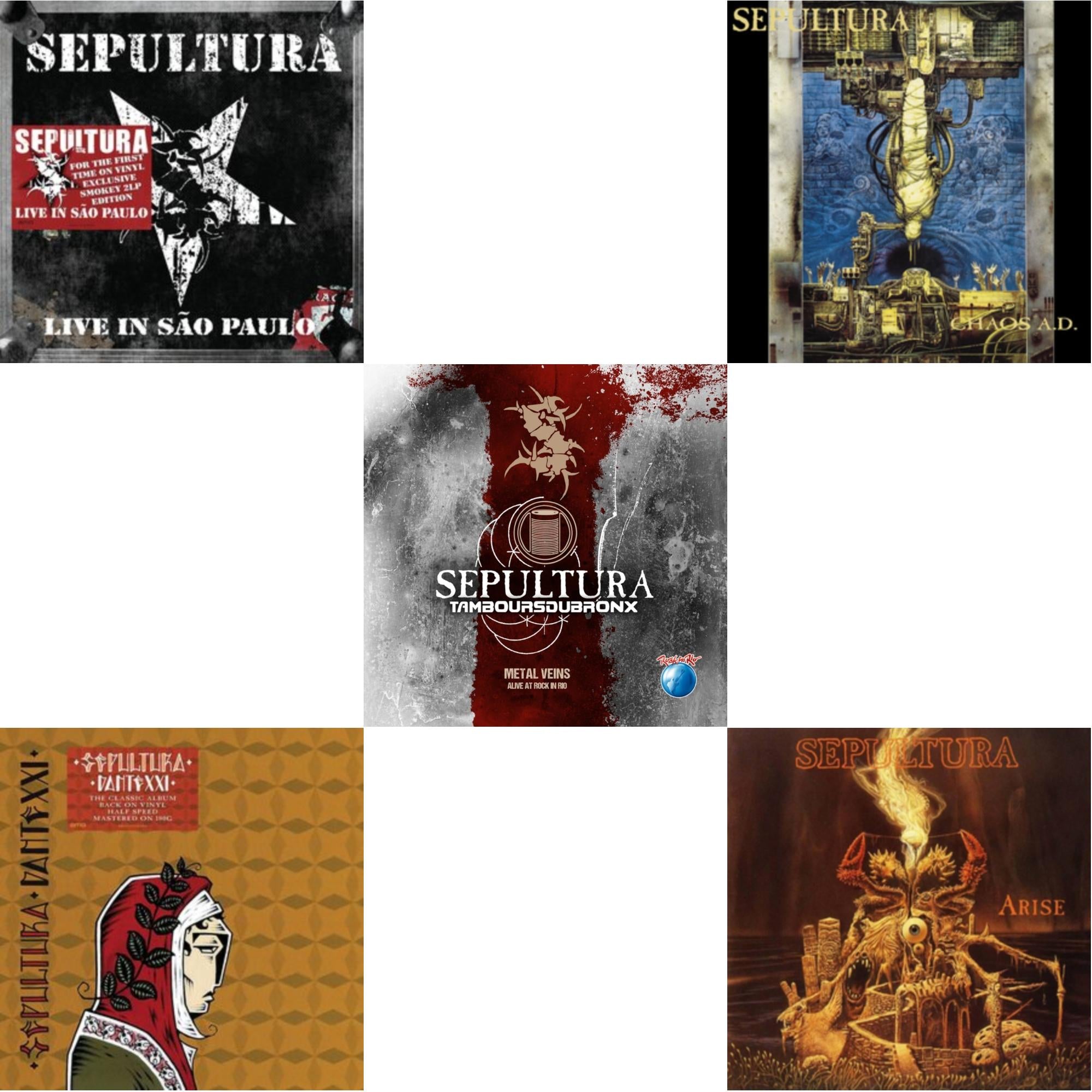 Chaos A.D. (Expanded Edition/2LP) & Metal Veins - Alive At Rock In Rio (Limited/2LP) & Dante Xxi & Live In Sao Paulo (2LP) & Arise (Expanded Edition)