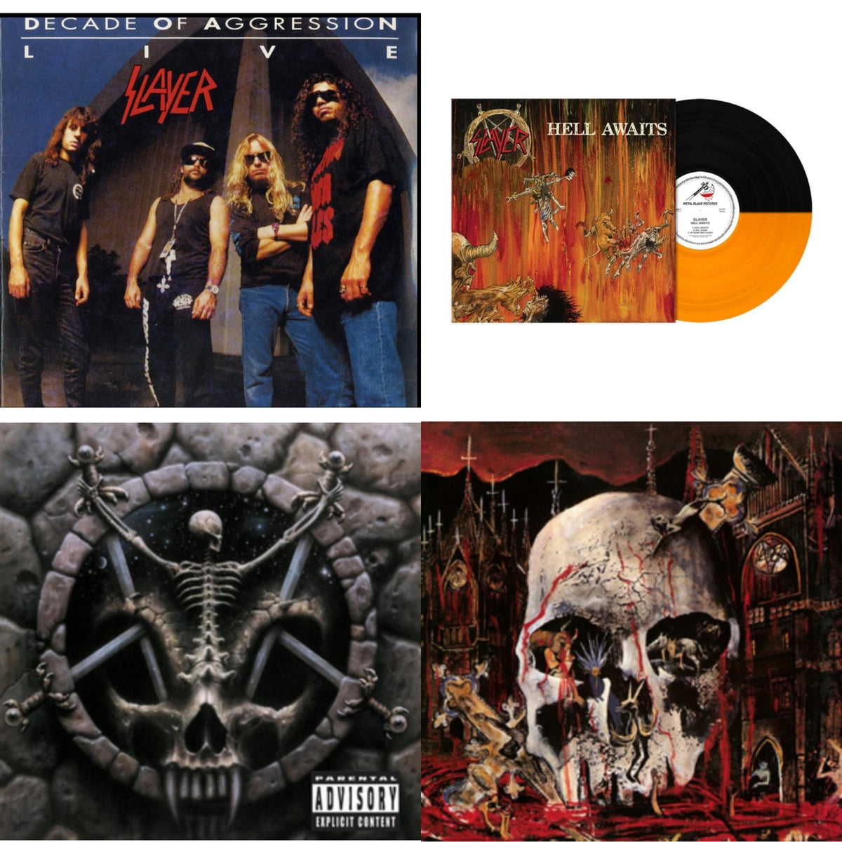 Hell Awaits (Transparent Orange & Black Split LP Vinyl) & Divine Intervention & Live: Decade Of Aggression & South Of Heaven