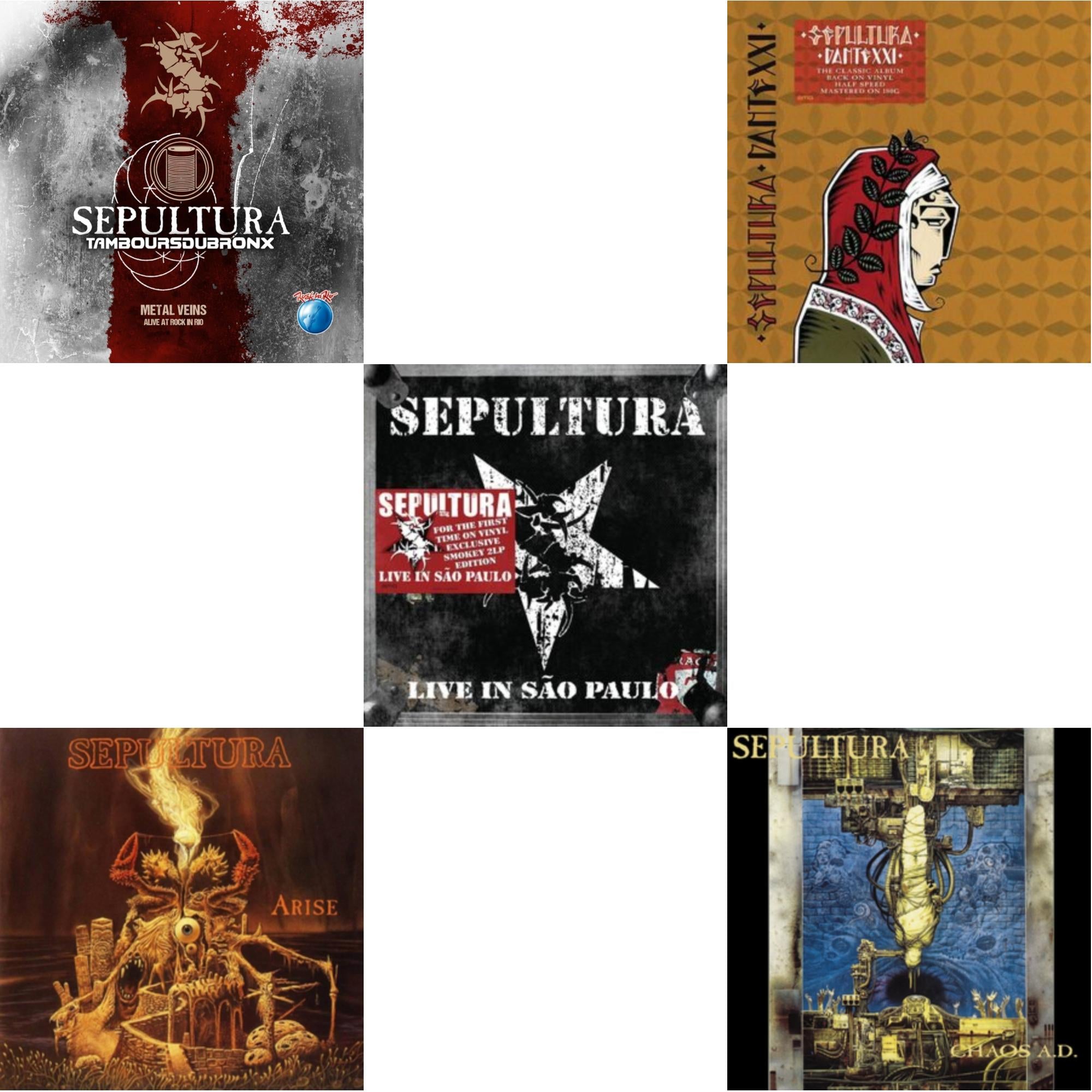 Chaos A.D. (Expanded Edition/2LP) & Metal Veins - Alive At Rock In Rio (Limited/2LP) & Dante Xxi & Live In Sao Paulo (2LP) & Arise (Expanded Edition)
