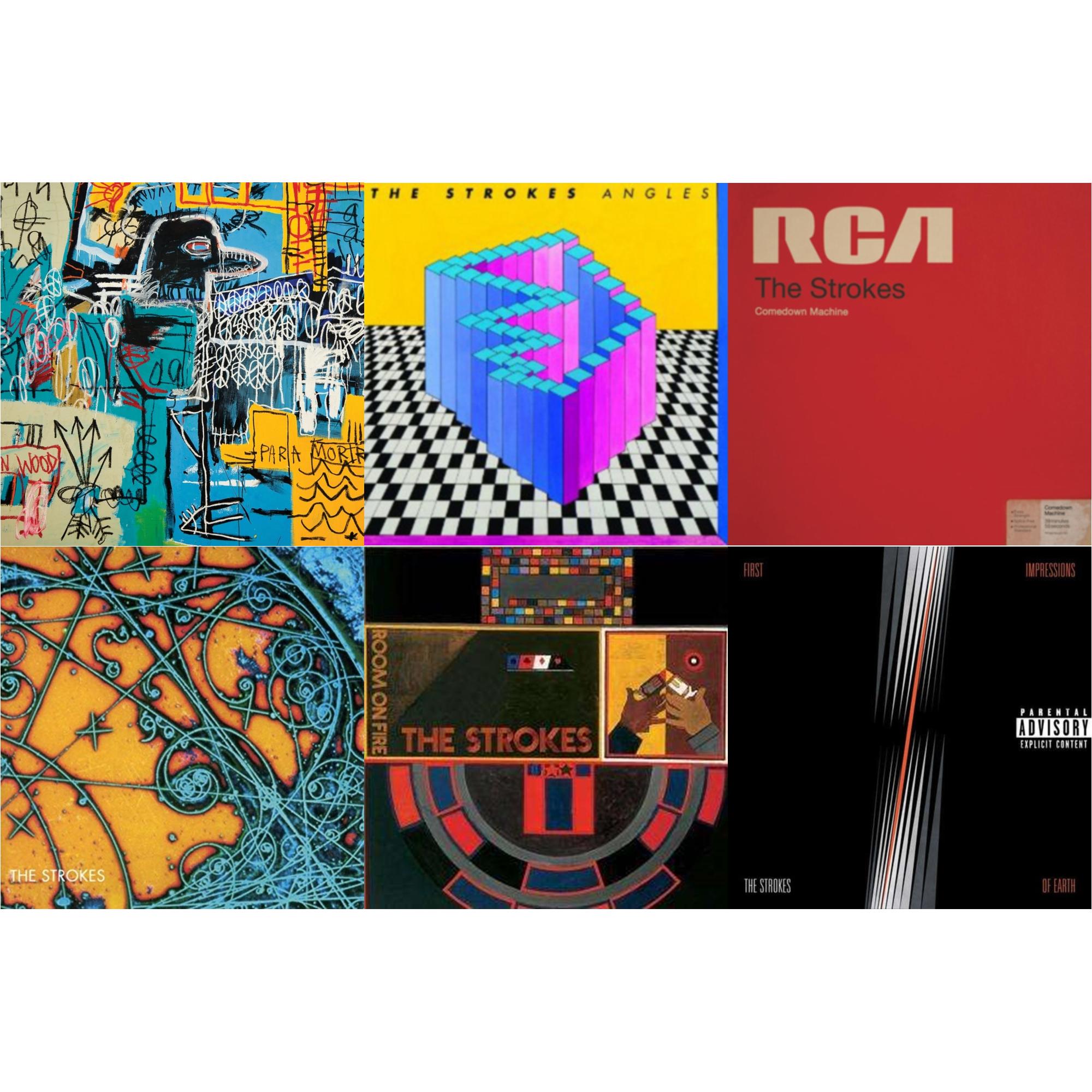 Strokes - Is This It & New Abnormal (180G/Clear Apet Slipcase/Dl Insert) & Room On Fire & First Impressions Of Earth & Angles (Gatefold) & Comedown Machine - LP Vinyl Bundle