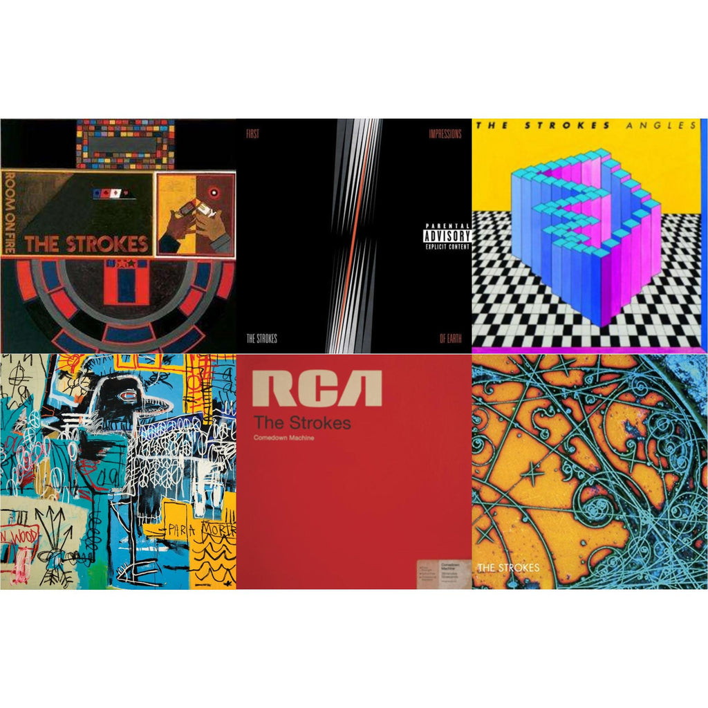 Strokes - Is This It & New Abnormal (180G/Clear Apet Slipcase/Dl Insert) & Room On Fire & First Impressions Of Earth & Angles (Gatefold) & Comedown Machine - LP Vinyl Bundle