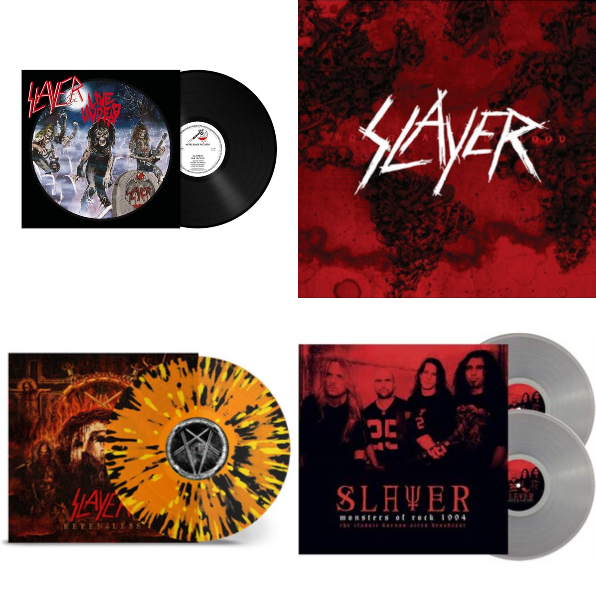Slayer - Live Undead (180G) & World Painted Blood & Repentless (Trans Orange Yellow Black Splatter LP Vinyl) & Monsters Of Rock 1994 (2LP/140G/Clear Vinyl)
