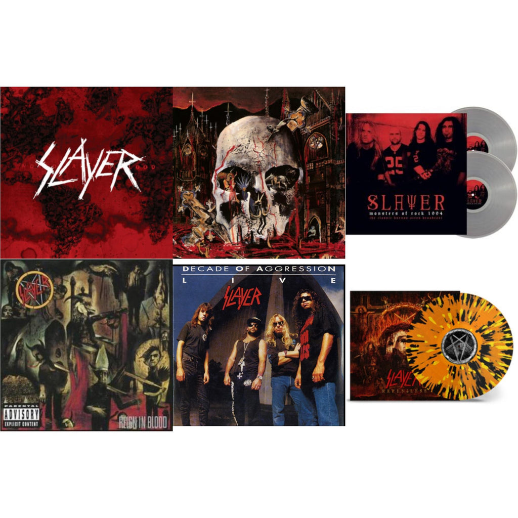 Slayer - Live: Decade Of Aggression & Reign In Blood & South Of Heaven & World Painted Blood & Repentless (Trans Orange Yellow Black Splatter LP Vinyl) & Monsters Of Rock 1994 (2LP/140G/Clear Vinyl)