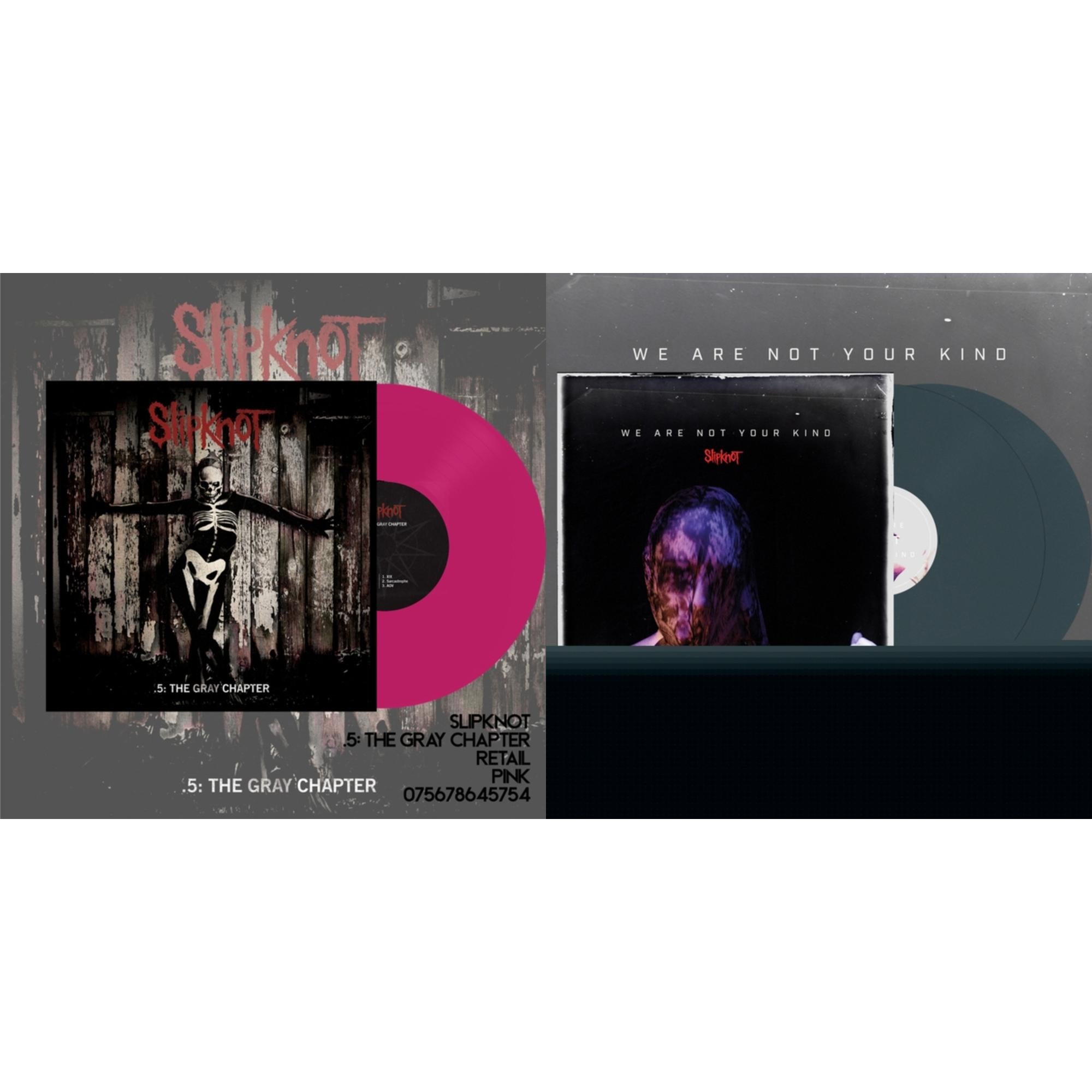 Slipknot - .5: The Gray Chapter (X) (Pink Vinyl/2LP) & We Are Not Your Kind (2LP/Light Blue Vinyl)