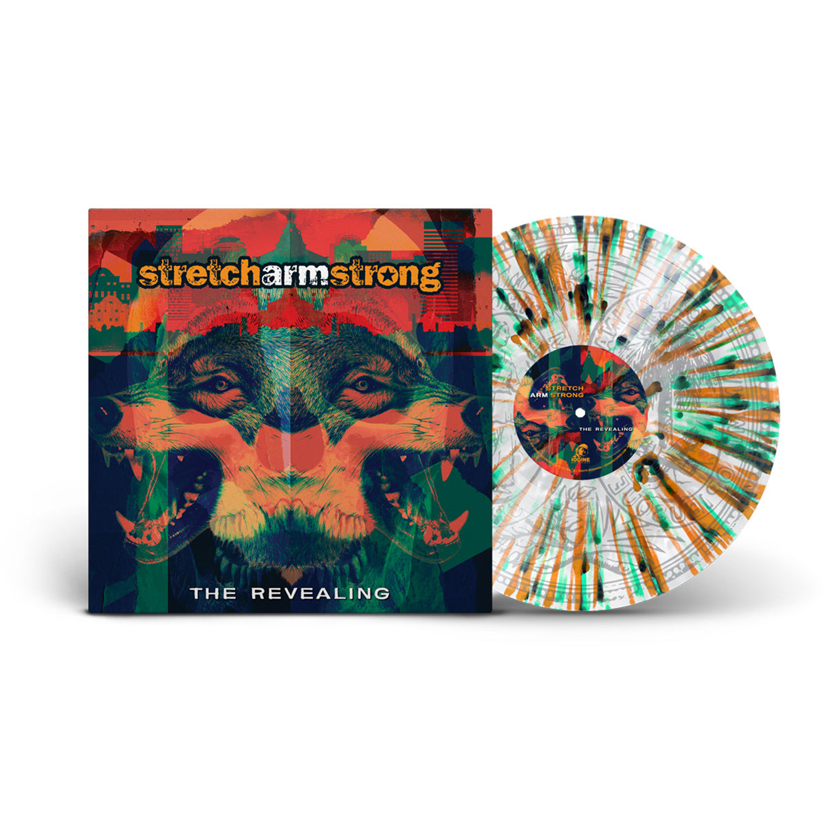 Stretch Arm Strong ‘The Revealing’ 12" EP (Limited Edition – Only 250 Made, Cloudy White w/ Green/Orange Splatter &amp; Silkscreened B-Side Vinyl) Vinyl Record