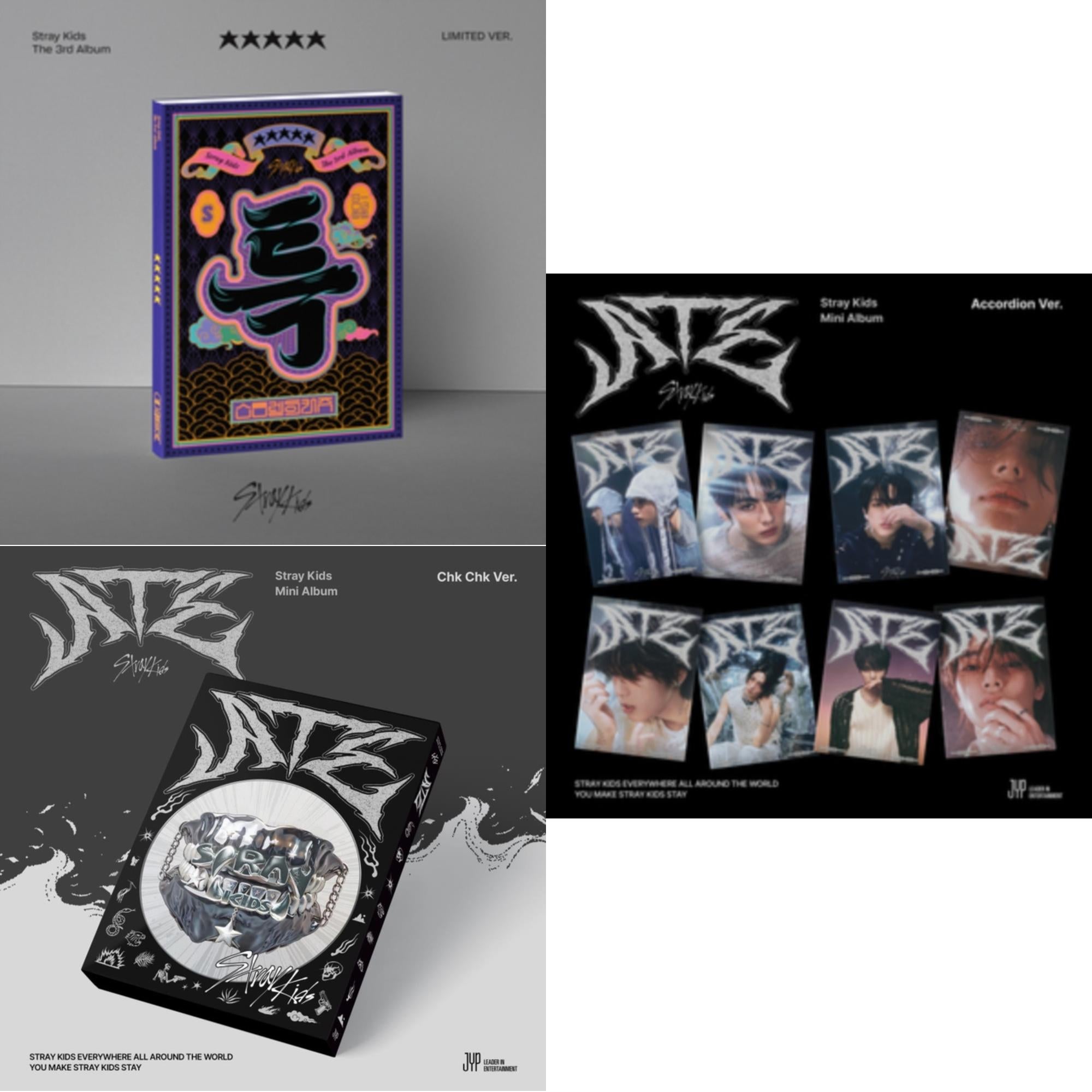 Stray Kids - 5-Star (Limited Ver.) & Ate (Chk Chk Ver.) & Ate (Accordion Ver.) - CD Bundle