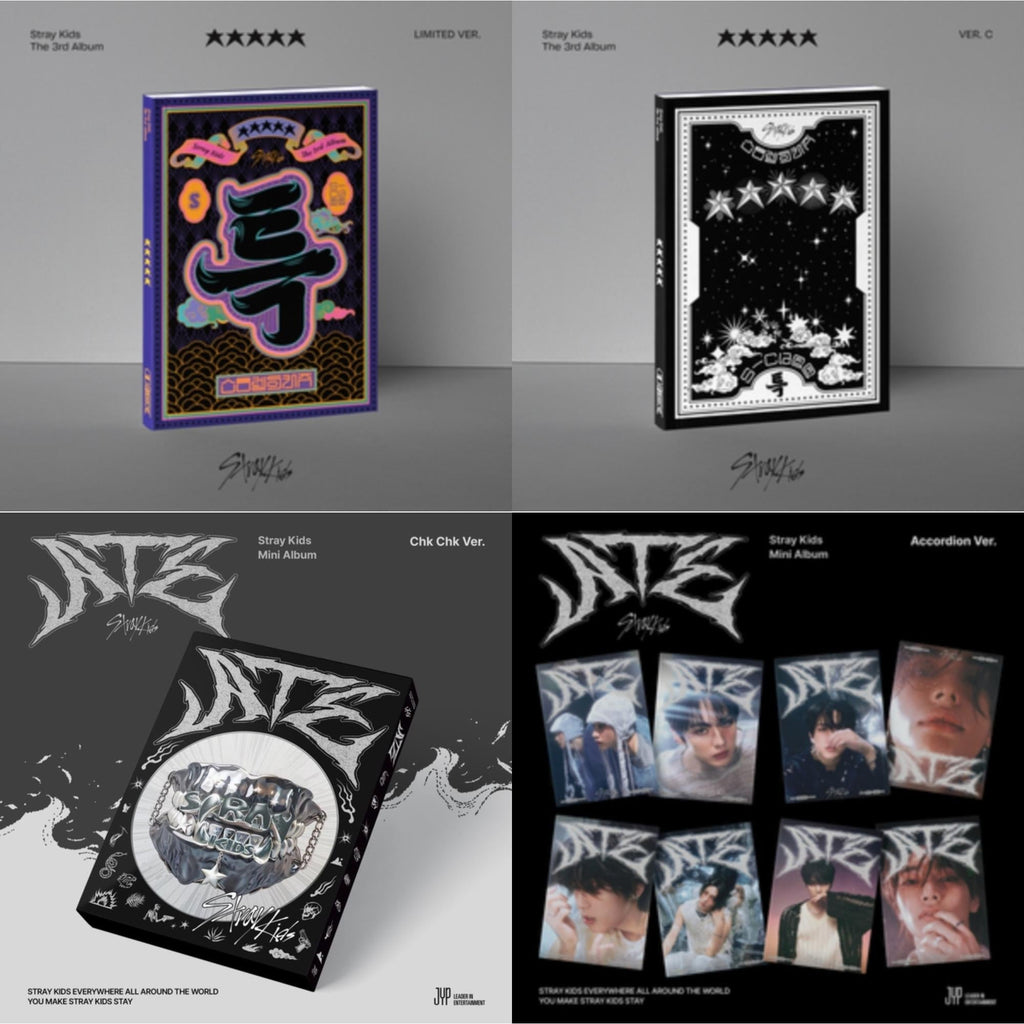 Stray Kids - 5-Star (Limited Ver.) & 5-Star (Ver. C) & Ate (Chk Chk Ver.) & Ate (Accordion Ver.) - CD Bundle
