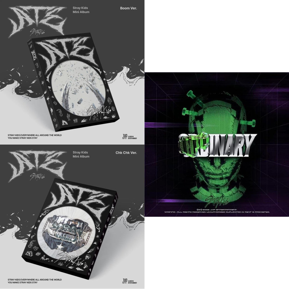 Stray Kids - Ate (Chk Chk Ver.) & Ate (Boom Ver.) & Oddinary (Scanning Version/Mask Off Version/Normal Edition) - CD Bundle