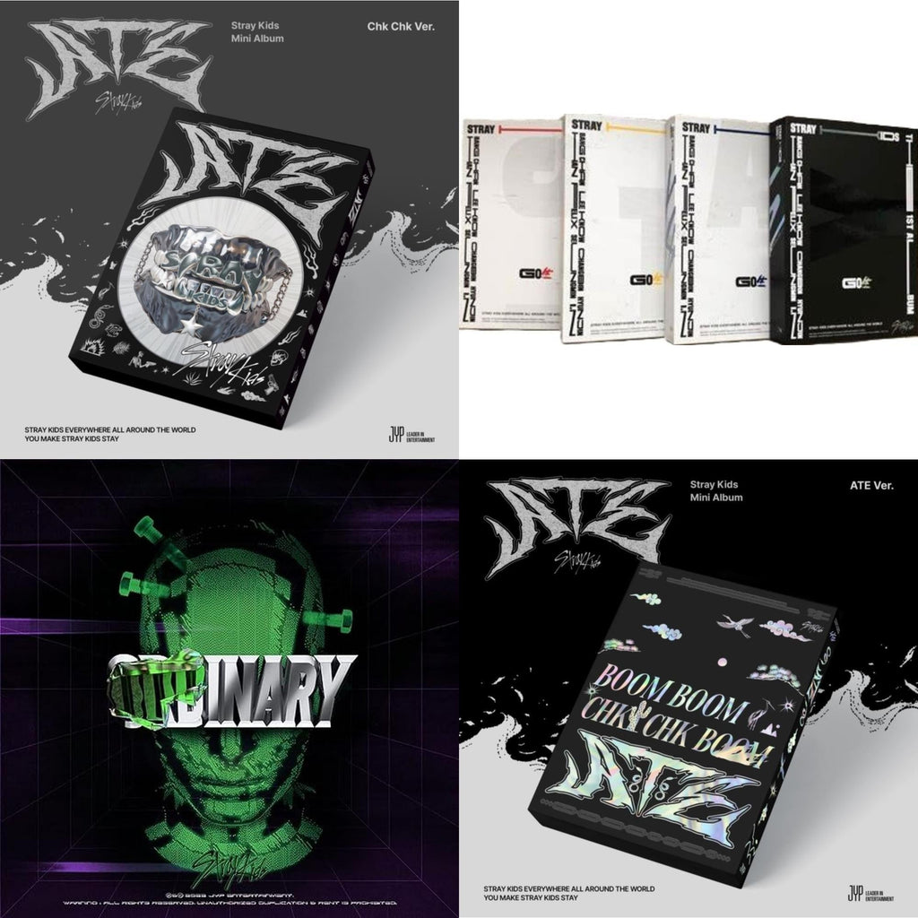 Stray Kids - Ate (Chk Chk Ver.) & Go: Volume 1 (Normal Edition) & Oddinary (Scanning Version/Mask Off Version/Normal Edition) & Ate (Ate Ver.) - CD Bundle