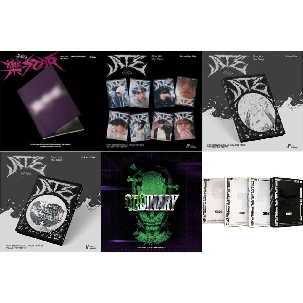 Stray Kids - Rock-Star (Limited Star Ver.) & Ate (Accordion Ver.) & Ate (Boom Ver.) & Ate (Chk Chk Ver.) & Oddinary (Scanning Version/Mask Off Version/Normal Edition) & Go: Volume 1 (Normal Edition) - CD Bundle