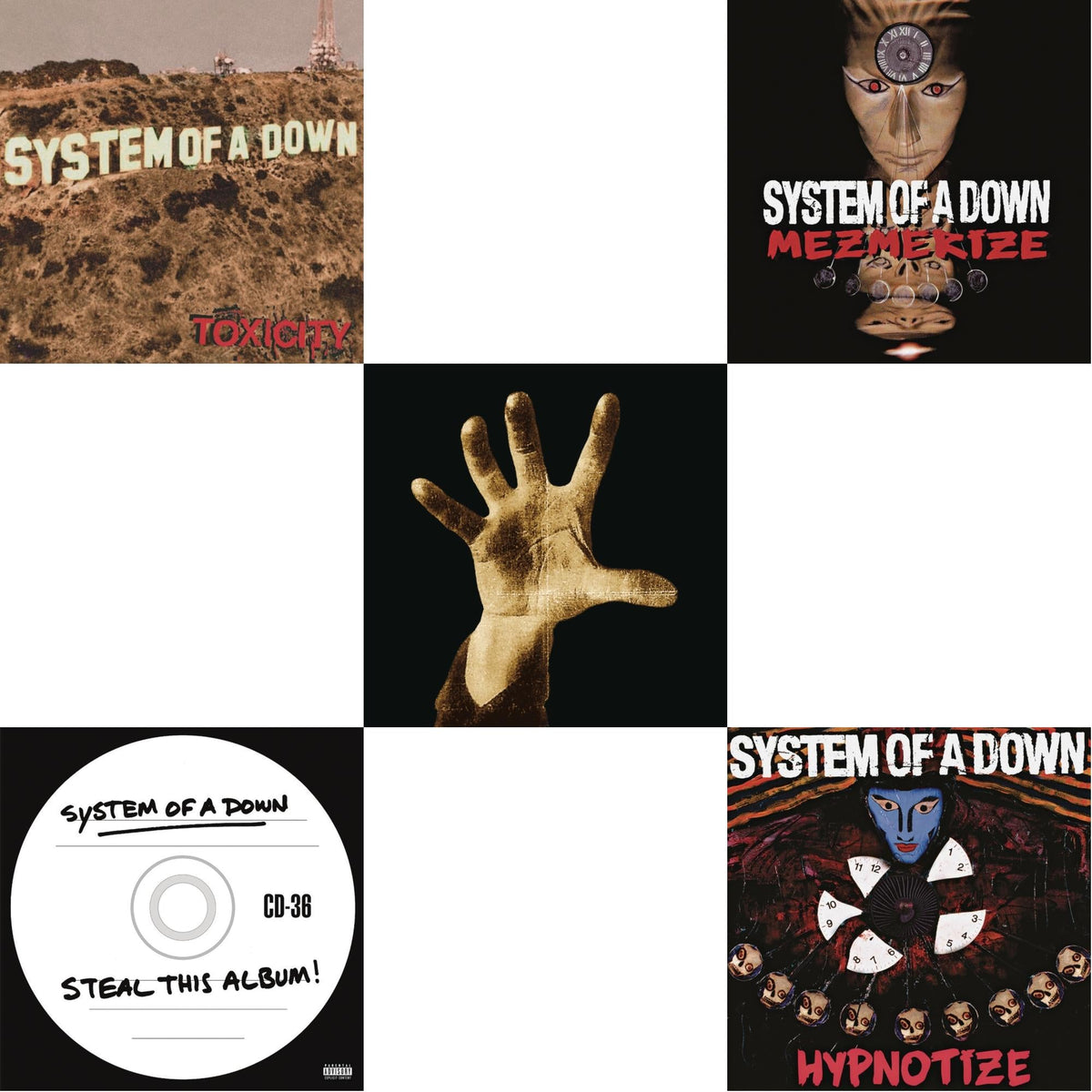 System Of A Down - Toxicity (140G) & Steal This Album! (2LP/140G) & System Of A Down (140G) & Mezmerize (140G) & Hypnotize (140G)