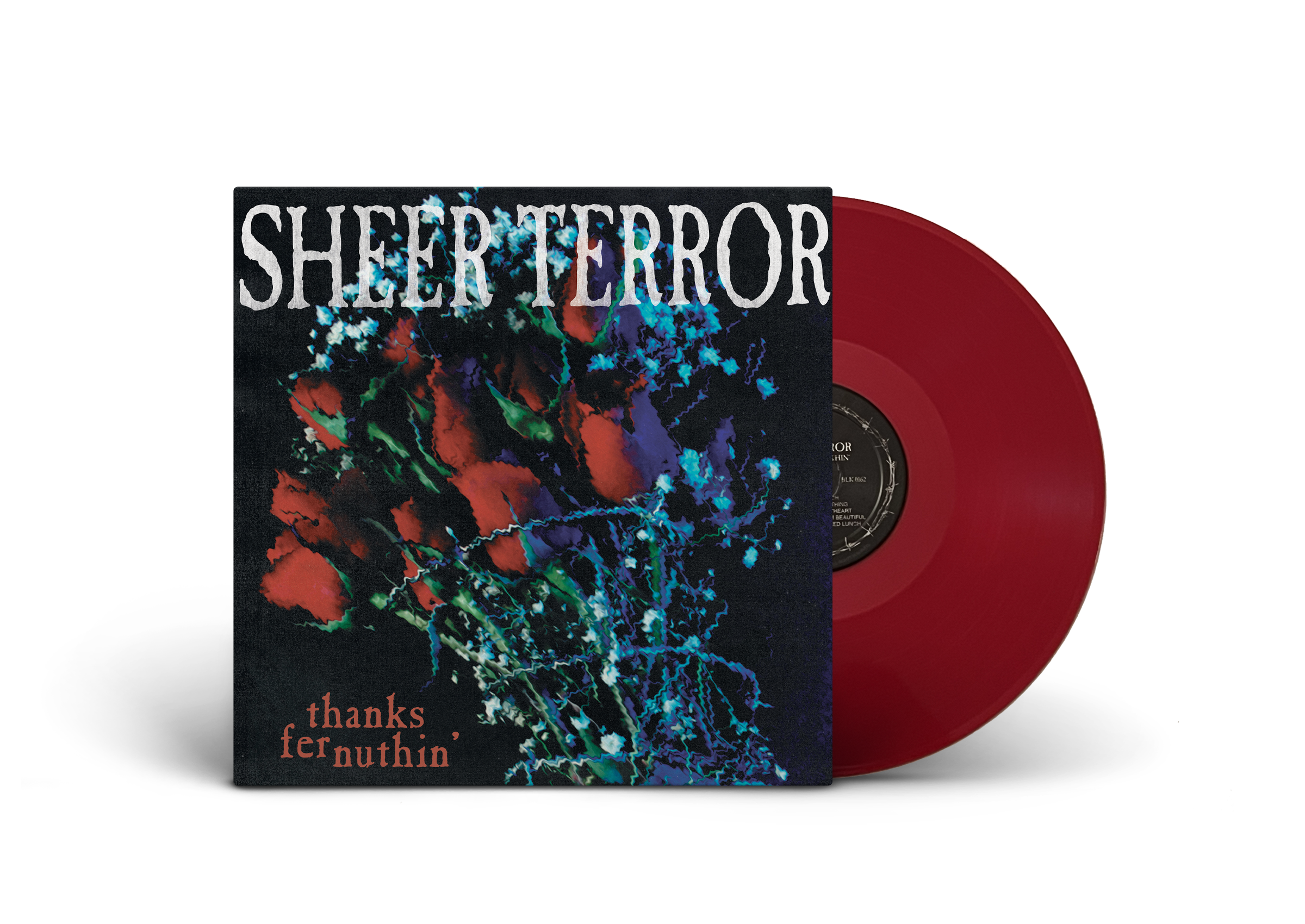 SHEER TERROR ‘THANKS FER NUTHIN’ LP (Limited Edition – Only 200 Made, Blood Red Swirl Vinyl) Vinyl Record