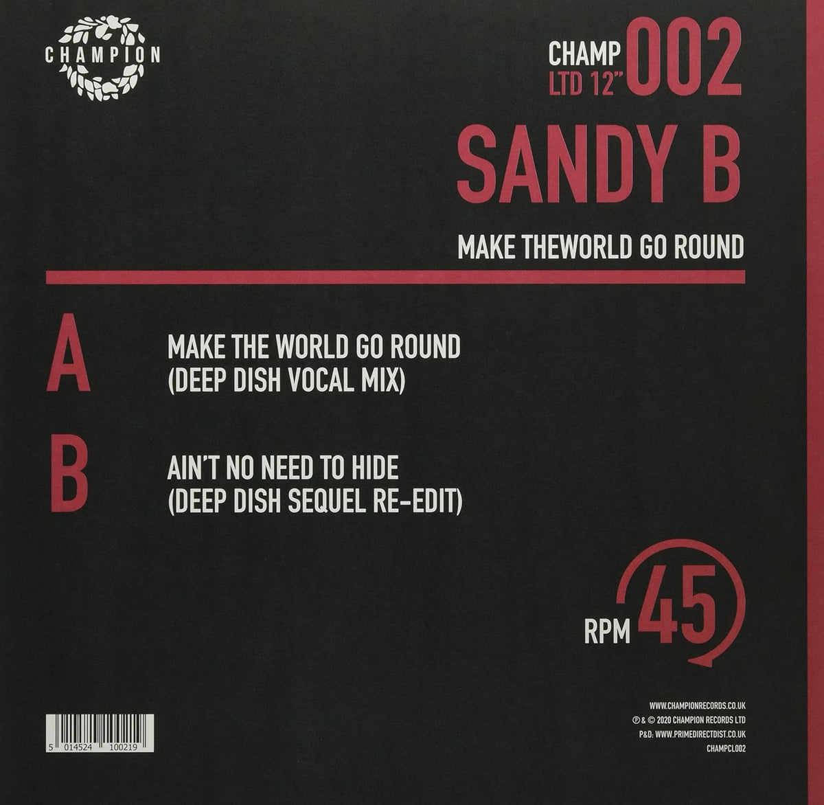 Sandy B Make The World Go Round [12" Vinyl] Vinyl Record