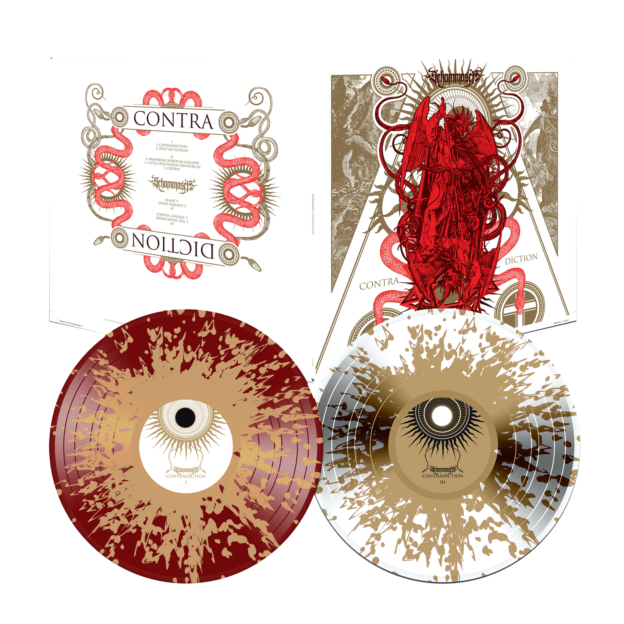 Schammasch - Contradiction on Red & White Vinyl with Gold Splatter LP Vinyl Record