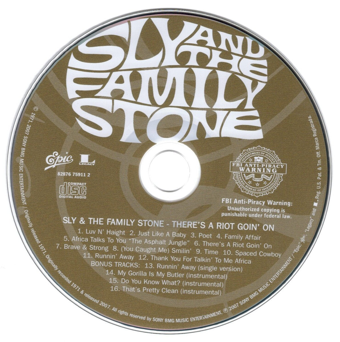 Sly & The Family Stone – There's A Riot Goin On (Bonus Tracks, Limited Edition, Remastered CD) Music CD
