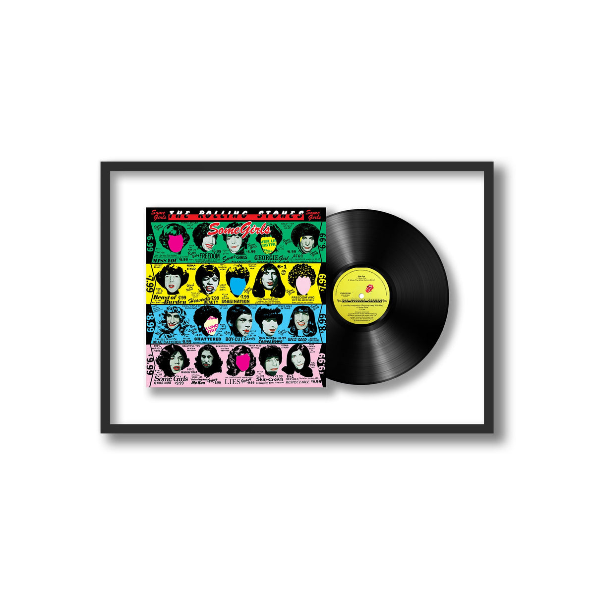 The Rolling Stones - Some Girls - Framed Vinyl Record