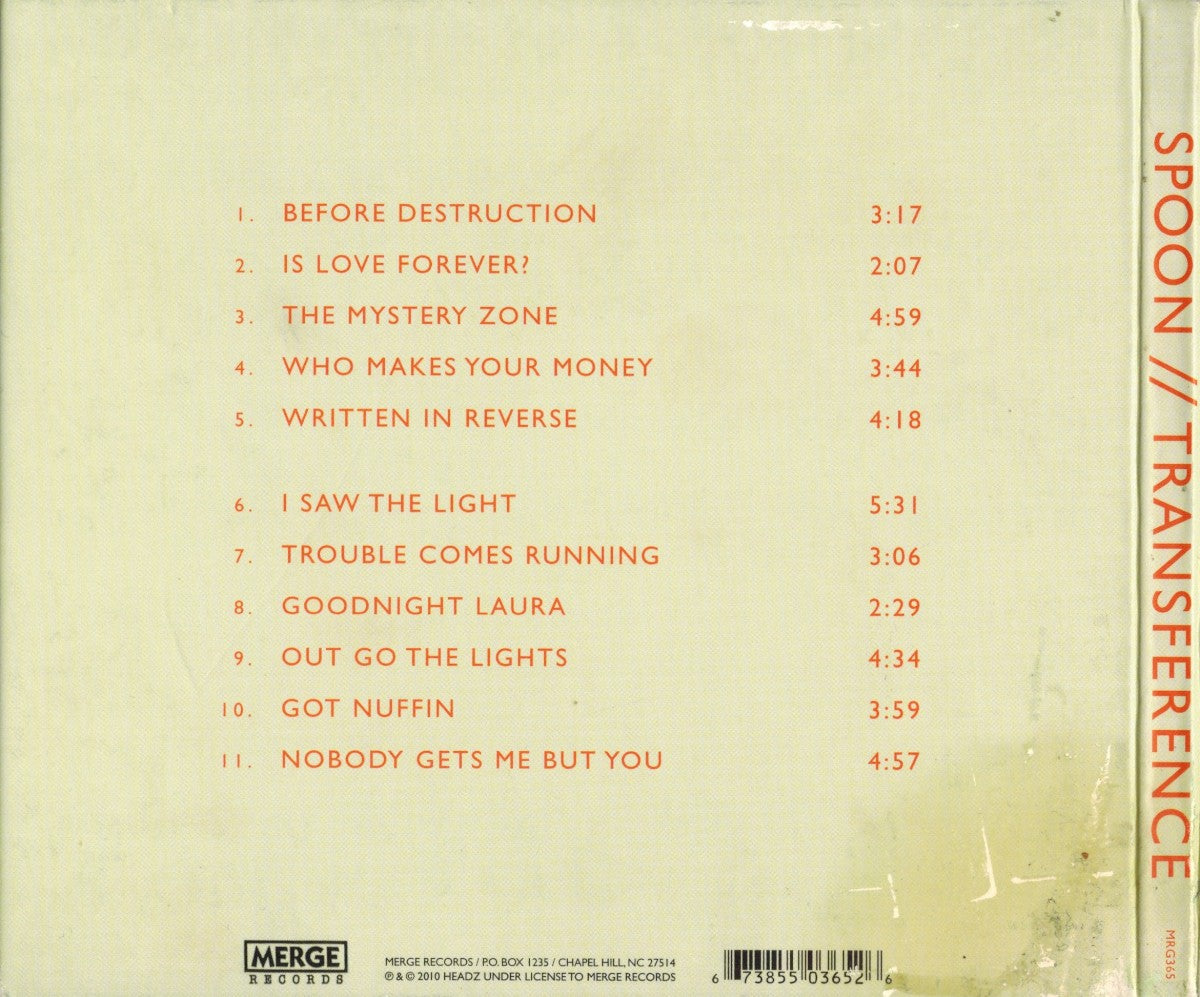 Spoon – Transference Music CD