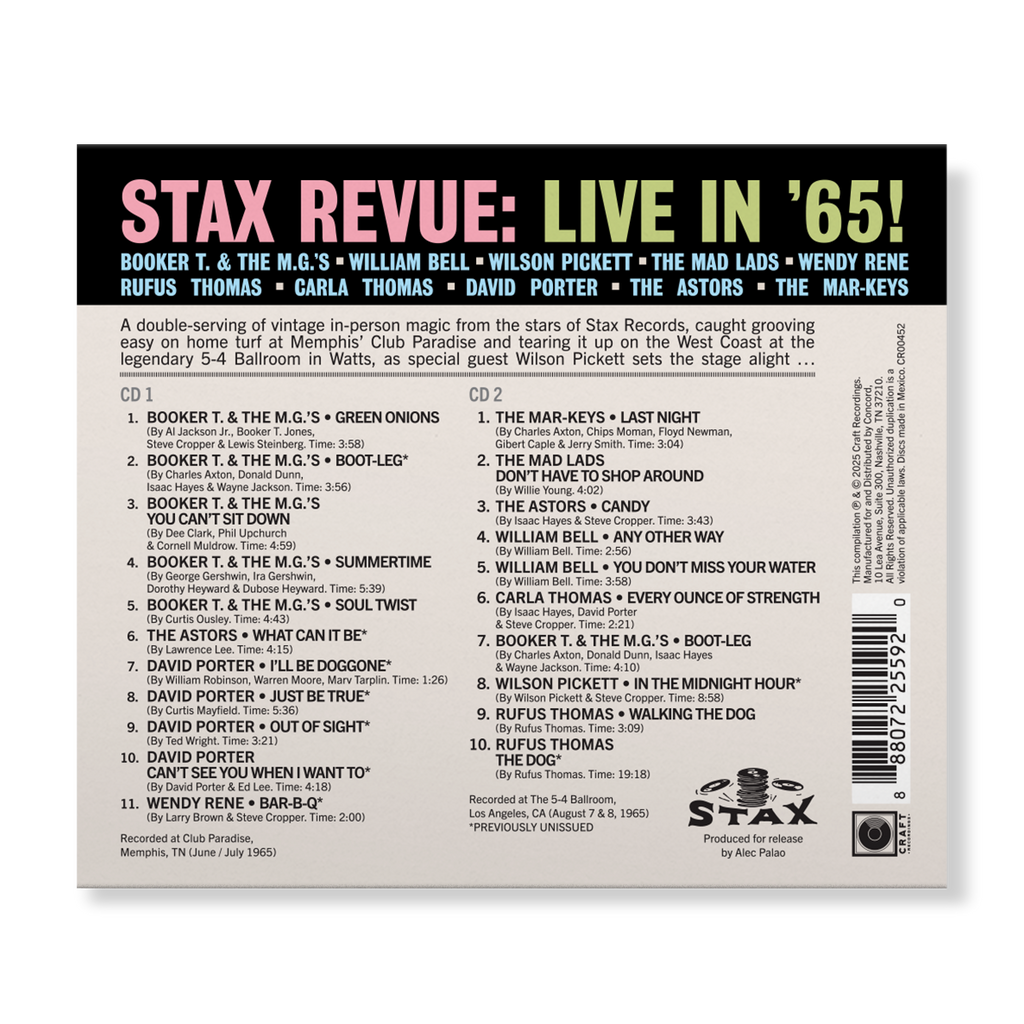 STAX REVUE: LIVE IN ’65! (2-Disc Edition) Music CD